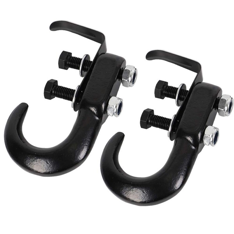 XSTRAP STANDARD 2PK Universal Recovery Tow Hooks 10000LBS Black Forged Tow Hooks Compatible with Jeep Ford Dodge Chevy Chevrolet GMC Toyota Pickup Truck - Image 1